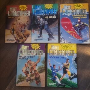 Lot of 5 Matt Christopher Paperback Books, sports themed books, Vintage
